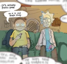 two people sitting on a couch talking to each other and one is holding a cell phone