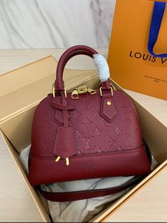 Red Luxury Box Bag With Large Capacity, Luxury Red Bag With Original Box, Louis Vuitton Red Bag, Louis Vuitton Bag Red Inside, Luxury Red Box Bag With Gold-tone Hardware, Unique Tshirts, Kate Spade Top Handle Bag, Workout Wear, Louis Vuitton Handbags
