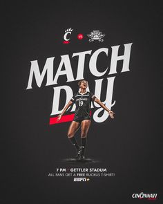 the poster for match dul is displayed in front of a black background