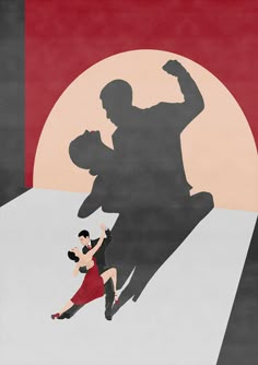 two people are dancing in front of the sun