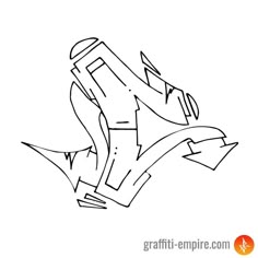 a drawing of an arrow with arrows pointing up