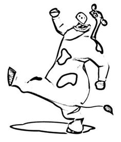 a black and white drawing of a man on a skateboard with his arms in the air