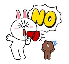an image of a cartoon bunny and a bear with the word no written on it