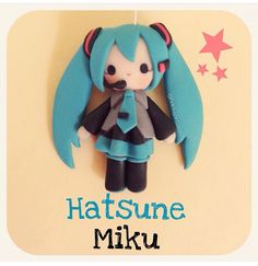 an ornament is hanging on a wall with the name hatsune miki