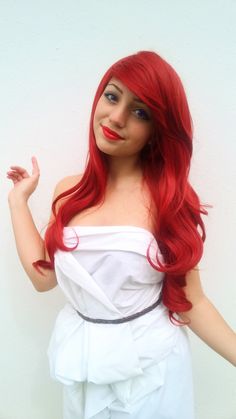 #ariel #cosplayer #cosplay #romics #disney #disneyprincess #disney #mermaid #thelittlemermaid Princess Ariel Hair, Human Ariel Costume, Ariel Wedding Dress Cosplay, Ariel Red Hair, Ariel Orange Hair, Ariel Cosplay Dress, Ariel Disney Hair, Ariel Cosplay Makeup, Ariel Cosplay Mermaid