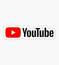 the youtube logo sticker on a white background
