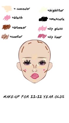 11 Makeup, Make Up For 11 Year Girl, Makeup For Kids 10-11, Makeup Looks For 11 Year, 12 Makeup, Make Up For 11-12, Makeup Looks For 11-12 Year, Simple Makeup Drawing, Makeup 11 Year
