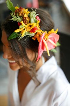 Tropical Wedding Hair Flowers, Tropical Flower Crown, Tropical Flower Crown Wedding, Hawaiian Wedding Headpiece Bridal, Tropical Flower In Hair, Tropical Flower Headpiece, Hawaiian Wedding Flower Crown, Tropical Floral Headpiece, Flower Crown Tropical