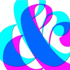 an abstract design with blue, pink and purple colors on it's sides that appear to be intertwined