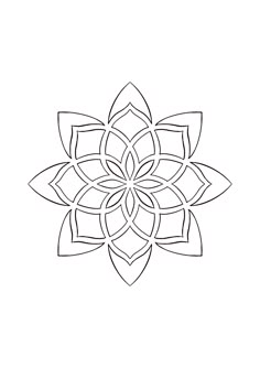 a black and white drawing of a flower with leaves in the shape of a star
