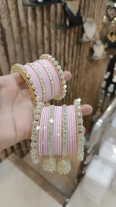Pink Bangles, Chudi Set Design, Pink Chudiya Set, Chudi Set For Wedding, Pink Bangles Set, Elegant Pink Bangle For Festivals, Pink Bangles Set Bridal, Traditional Pink Bangle For Party, Bangles For Pink Lehenga