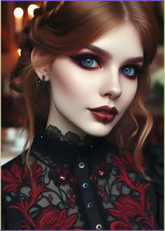 A tutorial on how to do the viral “Leah Halton” makeup!! ⭐️💋 Gothic Style Makeup, Dark Gothic Makeup, Gothic Vampire Makeup, Gothic Makeup Looks, Gothic Beauty Makeup, Beautiful Gothic Makeup, Victorian Makeup Look Gothic, Red And Black Gothic Makeup, Makeup Vampire