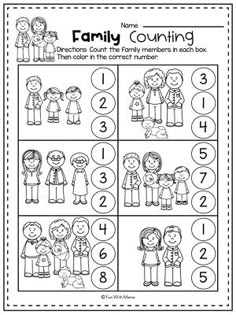 a worksheet for counting the numbers to 10 with pictures of people and numbers