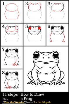 how to draw a frog step by step instructions for kids and beginners with pictures