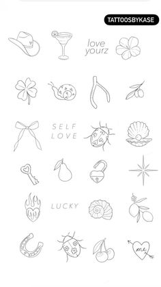 an image of tattoos that are drawn on paper