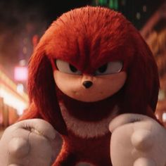 sonic the hedgehog from sonic the hedgehog is posing in front of a city street at night