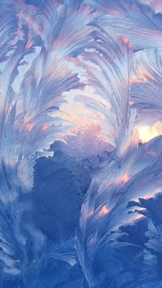 frosted glass with blue and pink colors