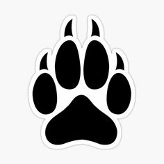 an animal paw sticker on a white background