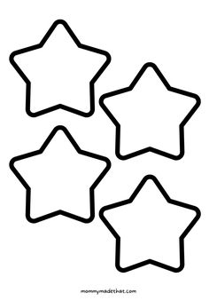 four stars are shown in black and white
