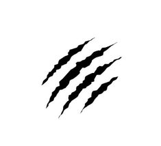 four black claws are shown in the shape of an animal's tail, on a white background