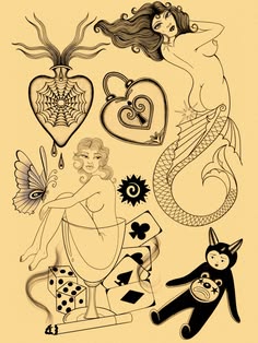 an image of tattoos on the back of a woman's body and other items