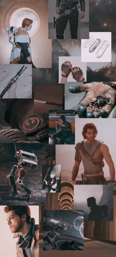 the collage shows many different images of people and things that are being used in movies