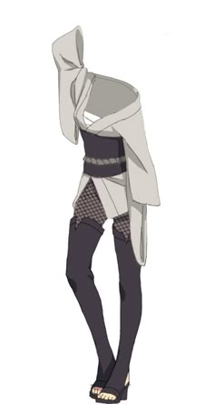 an anime character is standing with her hands on her head and arms behind her back