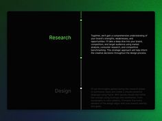 a black and green brochure with the words research on it