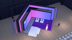 an aerial view of a stage set up for a performance