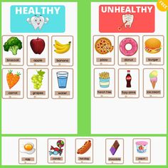 an interactive game for children to learn healthy foods and their corresponding words in english or spanish