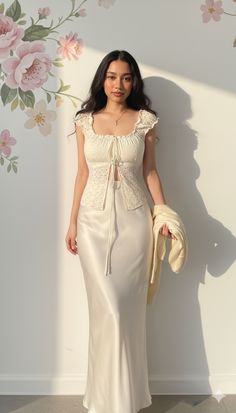 #ElegantStyle #NeutralOutfit #ChicLook #BrownAesthetic #MinimalStyle #ClassyOutfit #StreetStyleInspo #TimelessFashion #AutumnOutfit #OOTDInspo #NeutralFashion #SustainableStyle #EverydayChic #SlowFashion Outfit #MonochromeLook #VintageInspiredStyle #EffortlessStyle #PinterestOutfits #FashionInspiration Satin Skirt Outfit, Diy Fashion Scarf, Neat Casual Outfits, Casual College Outfits, Modest Girly Outfits, Dress Women Elegant, Fashion Top Outfits, Simple Casual Outfits, Dream Wedding Ideas Dresses