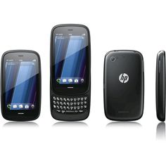 three different models of the hp mobile phone, one black and one gray with keyboard