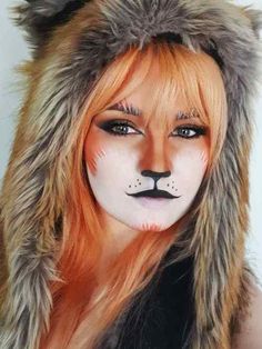 Fox Halloween Makeup, Cute Fox Makeup Halloween, Halloween Fox Makeup, Fox Face Makeup Halloween, Fox Face Makeup, Fox Halloween Costume Makeup, Fox Animal Makeup, Fox Halloween Makeup For Kids, Fox Makeup Halloween