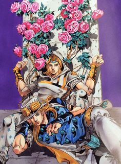 an image of a woman sitting on a chair with flowers