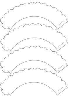 four different types of scallopeds cut out into the shape of a circle