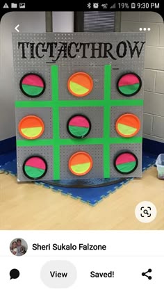 the tic - tacthrow game is being displayed on an iphone screen