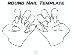 Nail Stencils Templates, Printable Nail Art Templates, Printable Nail Art Practice Sheet, Round Nail Designs, Printable Nail Art, Plain Nails, Nail Stencils, Nail Drawing, Simple Gel Nails