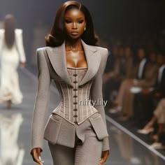 No more racking your brains out😩 🤔🤯 on what unique designs to create for your upcoming projects, collection,  and clothing line dress 👗 👕   Are you an aspiring fashion designer 🪡 or a fashion illustrator 🖌? Are you a budding designer looking for unique designs for your collections? Look no further 🥰  send  a DM or click the link attached to this post. You'll get beautiful designs tailored to your specifications and more. Yes! more!😁  I'm open to collaborations, projects, and  commissions. 😍  * Send a DM via email : niftyelatelier@yahoo.com or on IG : www.instagram.com/nifty.lily_fashion   *Click on the link in the bio to get by ebook on Ai course on https://selar.co/331381  Let me know what you think about these designs  🥲🥰 Female Suits For Graduation, Women Suits With Corset, Women Corset Suits, Corset Suit Women, Women Corset Suit, Corset Suit Outfit, Suit With Corset, Power Suit With Corset, Designer Fitted Blazer With Structured Boning