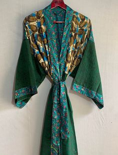 Boho Hippie Dress, Vintage Saree Robe, Silk Kimono, Wedding Gift, Bride Gift, Bridesmaids Saree Robe, Women Silk Kimono, AK 1897 https://www.etsy.com/listing/1290771353/boho-hippie-dress-vintage-saree-robe?utm_source=crowdfire&utm_medium=api&utm_campaign=api Traditional Silk Robe, Etsy Robes, Vintage Silk Robe Women, Silk Bohemian Robe For Loungewear, Bohemian Silk Robe With Kimono Sleeves, Traditional Floral Silk Robe, Silk House Robe, Asian Silk Robe, Indian Silk Robe