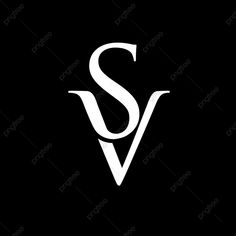 the letter s and v in white on a black background
