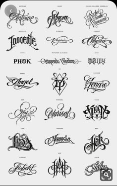 the different types of calligraphy and lettering in various styles, from script to cursive