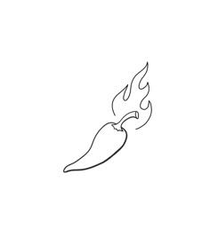a line drawing of a chili pepper