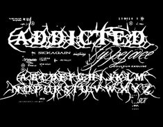 black and white text on a black background