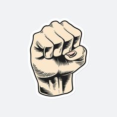 a sticker with an image of a fist