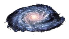an image of a spiral galaxy with stars in the center, taken from above on a white background