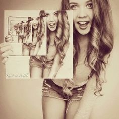 Water Ripple Effect Drawing, How To Make Ripples In Water Drawing, How To Sketch Water Ripples, Ripple Effect In Art, Picture In Picture Drawing, How To Draw A Selfie, Drawing Over A Picture, Half Drawing Half Picture, Drawing Vs Photography