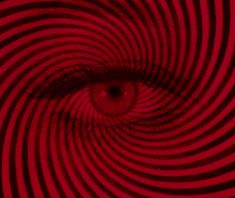 an abstract red and black spiral design