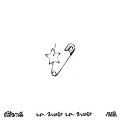 a black and white drawing of an umbrella with the word christmas written on it in cursive writing