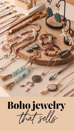 Discover 12 exquisite Boho jewelry DIYs that are sure to catch buyers' attention! These creative projects not only elevate your style but can also boost your revenue. With unique designs and trendy elements, you’ll be crafting pieces that sell quickly. Ready to transform your artistic passion into a profitable venture? Click through for more innovative ideas and watch your earnings flourish! How To Make Rocks Into Jewelry, Unique Jewelry Making Ideas, Boho Jewelry Ideas, Making Boho Jewelry, Affordable Boho Jewelry Ideas, Create Your Own Jewelry, Pendant Handmade, Diy Boho Jewelry Projects, Boho Handmade Jewelry