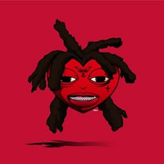 a drawing of a person with dreadlocks on their head and eyes, in the shape of a heart